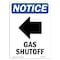 Signmission OSHA Notice Sign, 10" H, 7" W, Rigid Plastic, Gas Shutoff (Left Arrow) Sign With Symbol, Portrait OS-NS-P-710-V-13025 - alternate 1